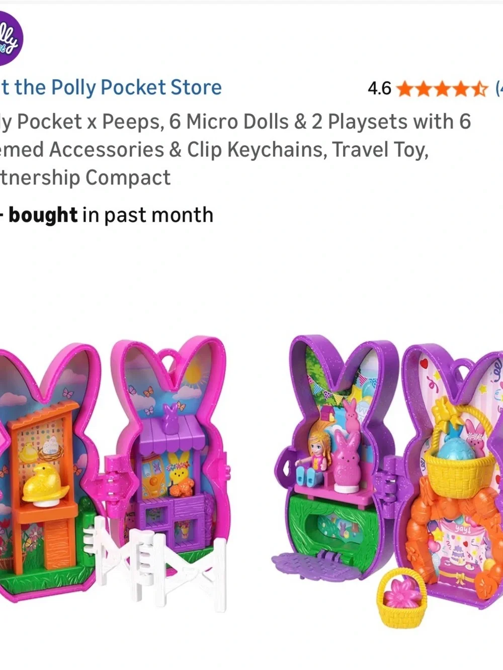 Polly Pocket and Peeps Pink & Purple Bunny Playset